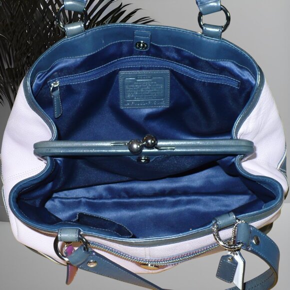 Coach Colorblock Pebbled Leather Satchel – #F1082–F15145, Multi-Tone Ltd Ed. - Picture 8 of 9